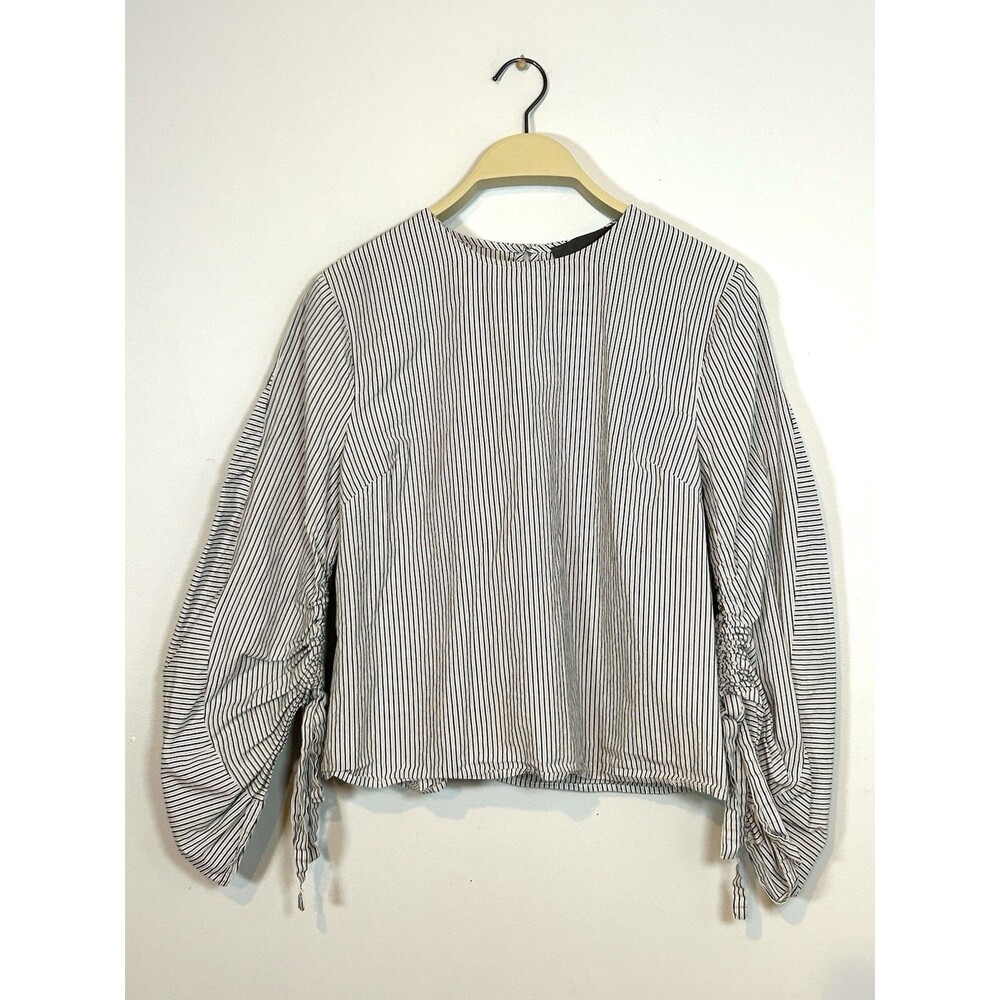 Sunday in Brooklyn Striped Blouse Womens Small Ruched Anthropologie